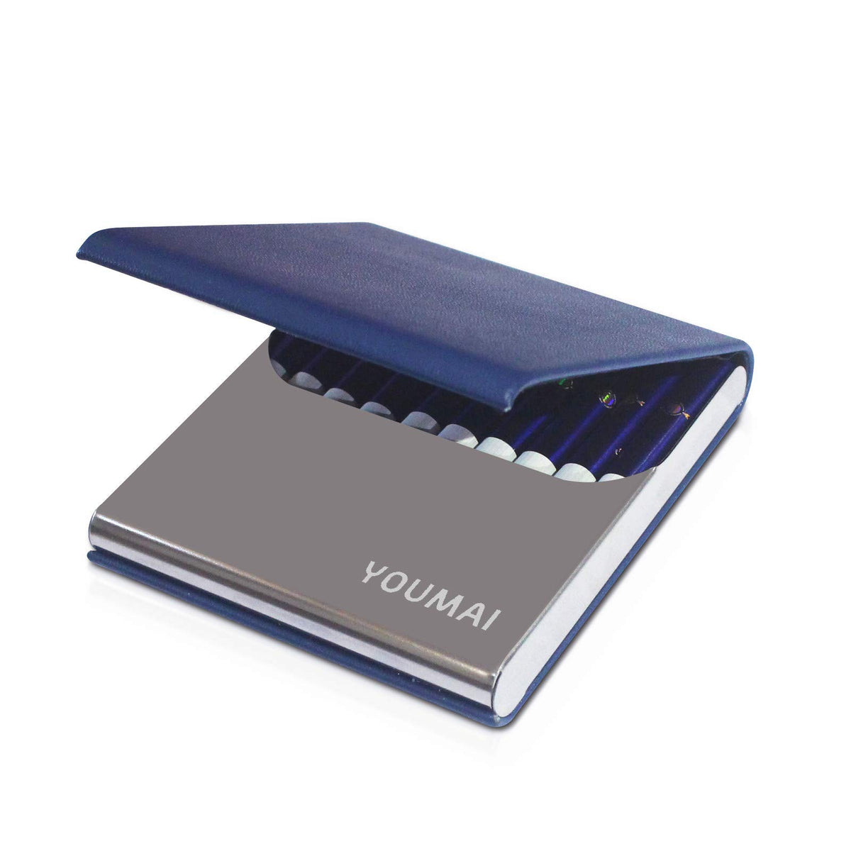 Portable Slim Leather Cigarette Case Ultrathin Box for Hold 10 Regular Size