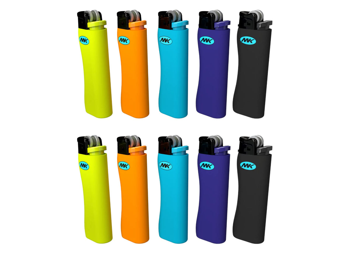 MK 10pcs Lighters 9G Flint Strike Refillable Lighter,Striking Design, Ideal as Lighters for Candle, BBQ, Butane Lighter, Classic Pocket (9G-HUE-10PC)