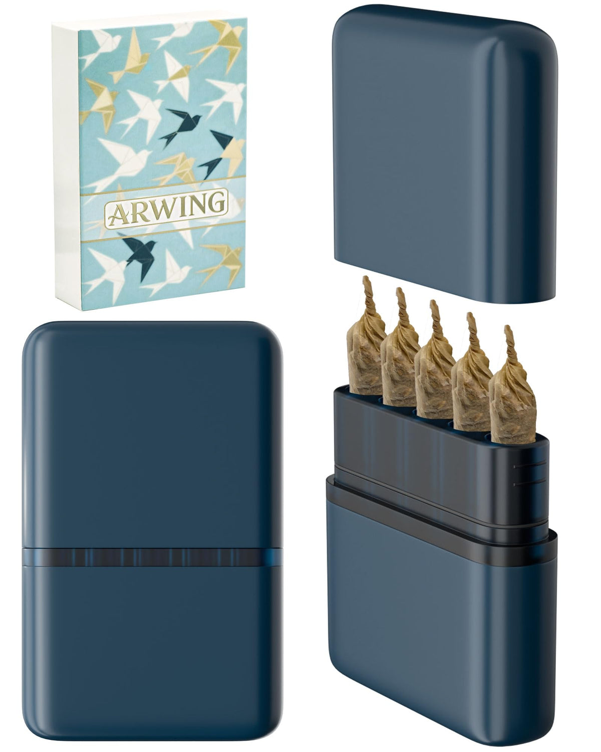 Smell Proof King Size Pre Roll Cone Holder Case, Portable Cigarette Case