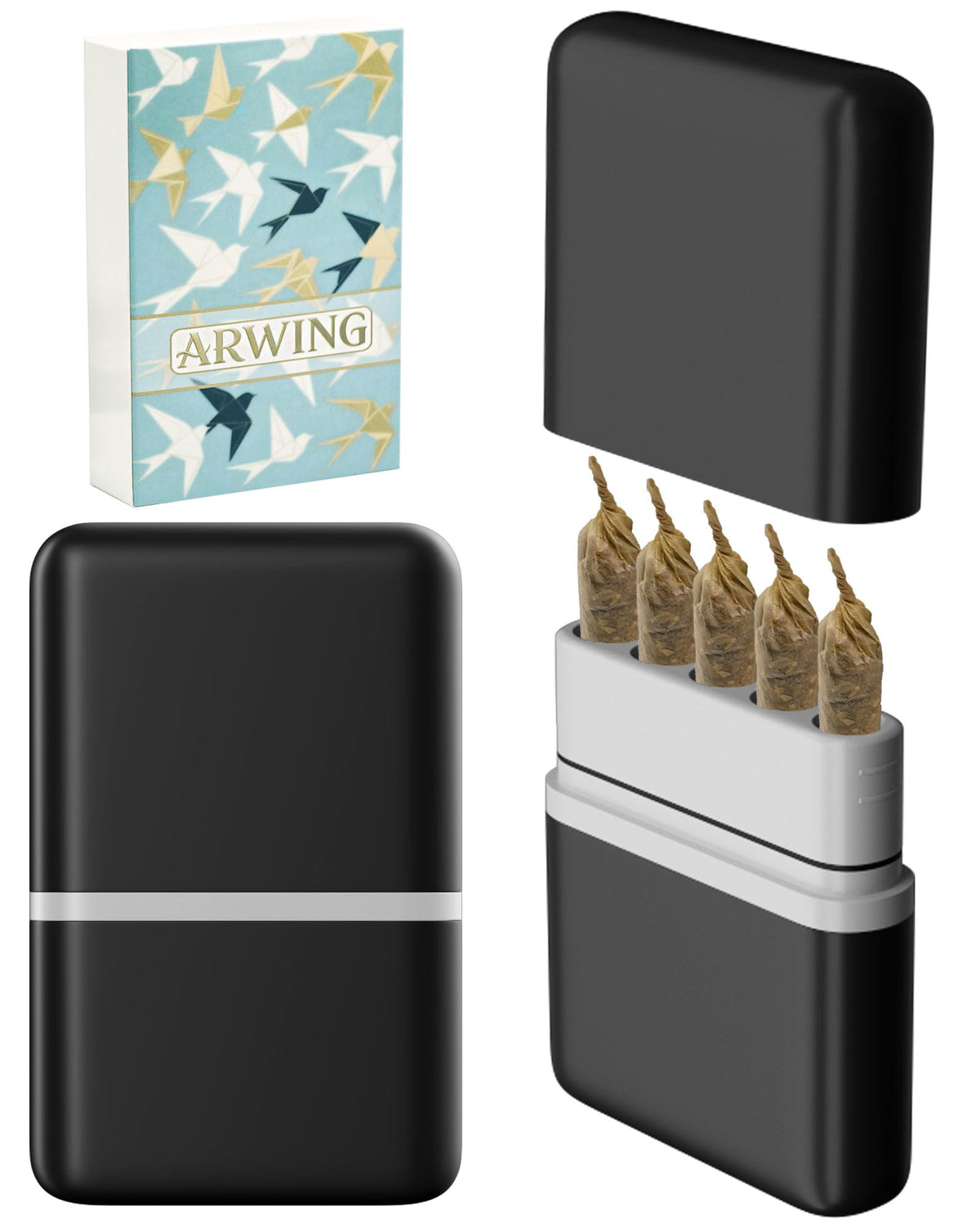 Smell Proof King Size Pre Roll Cone Holder Case, Portable Cigarette Case