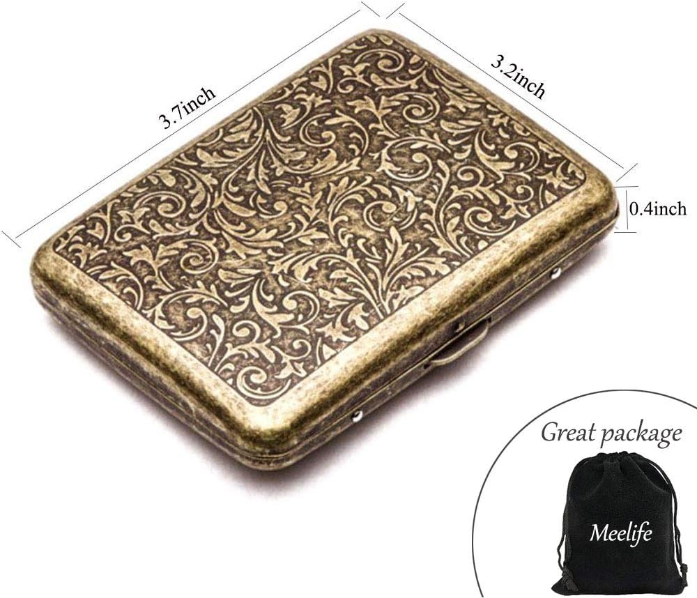 Retro Cigarettes Case Alloy Frosted Cigaret Box Double Sided Metal Cigarette Holder for 20 Regular Cigarettes