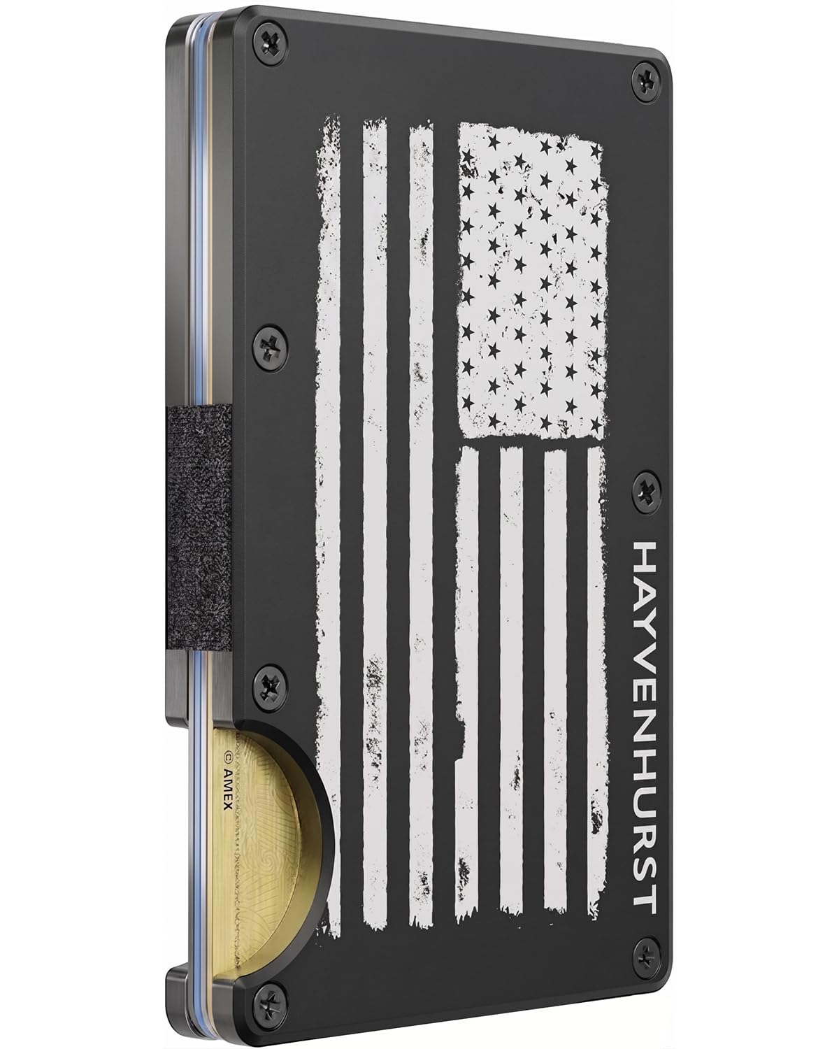 Hayvenhurst Wallet for Men - Slim RFID Blocking Metal Wallet with Money Clip, Minimalist Front Pocket Credit Card Holder, Small Mens Wallet