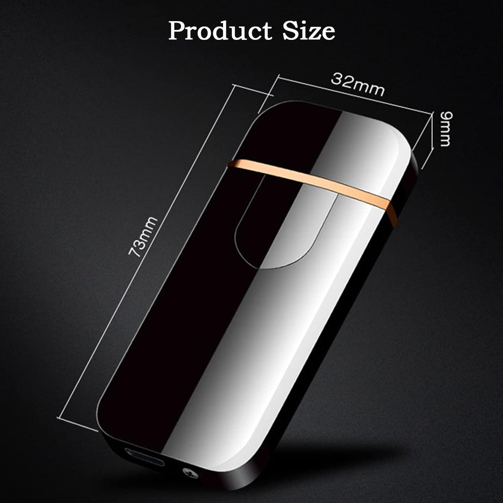 Electronic Lighter Smart USB Rechargeable, Mini Portable Design with Touch Dual-Sided Ignition - Windproof and flameless, Featuring Plasma Technology, Battery Indicator, and Lightweight Build (Blue)