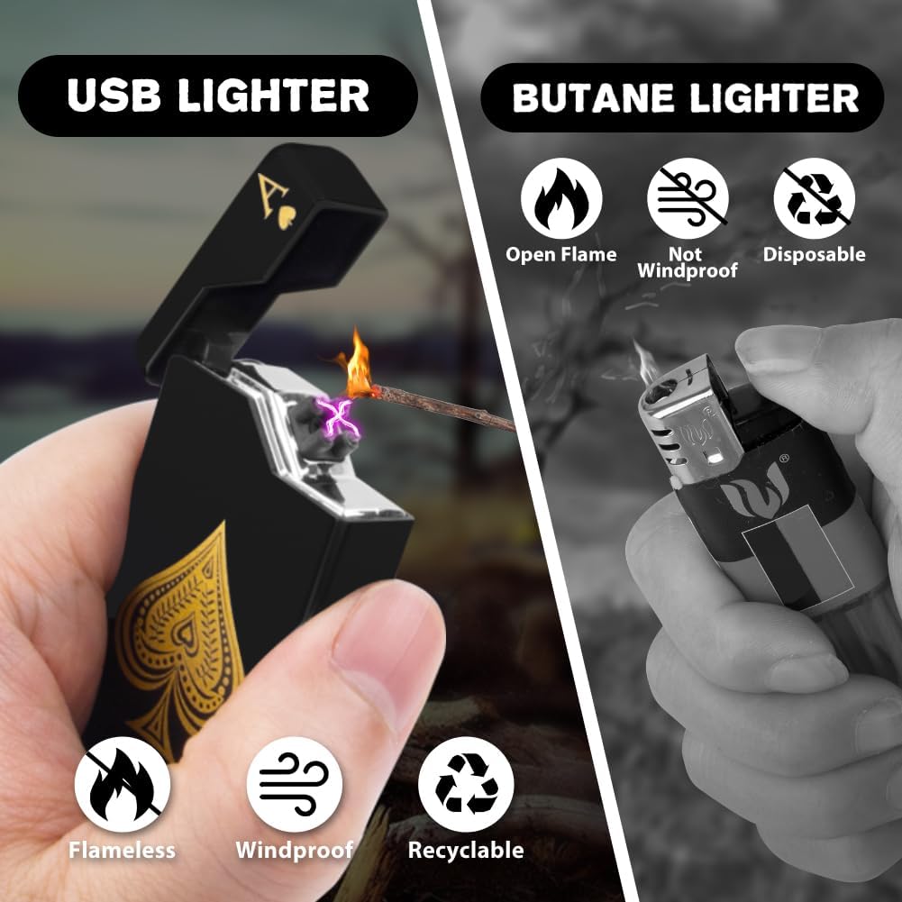 Electric Lighter Rechargeable Plasma Lighter Men Cool Ace Pocket Lighters