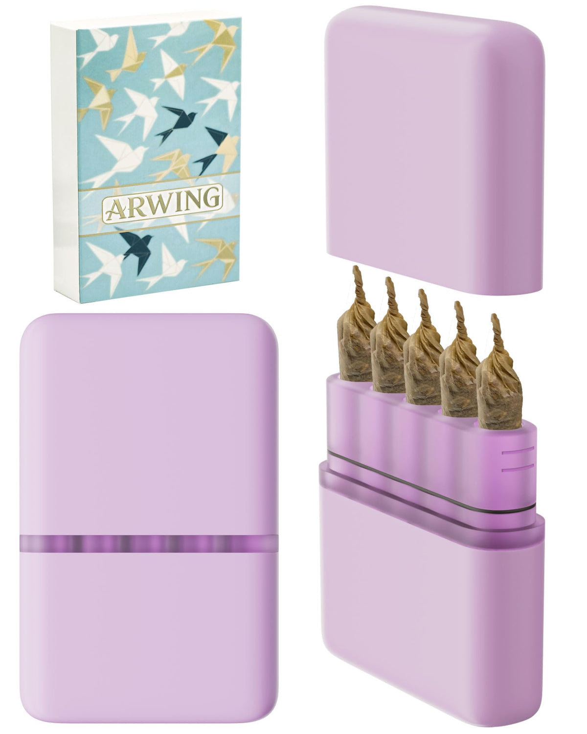 Smell Proof King Size Pre Roll Cone Holder Case, Portable Cigarette Case