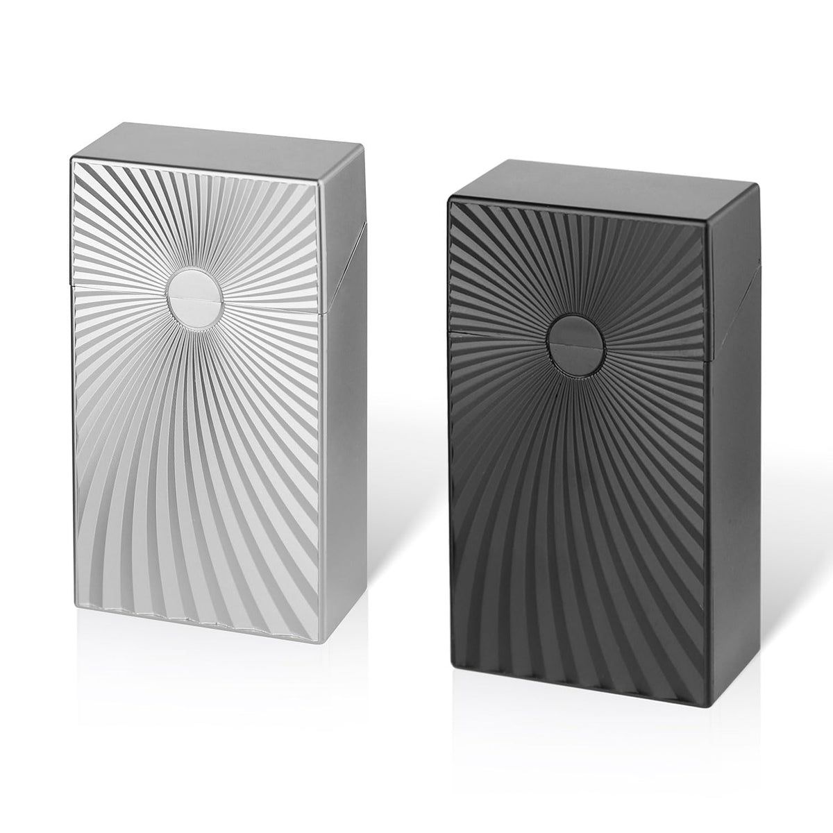 Cigarette Case Box 100mm Cigarettes 100’s Size Women and Men Perfect Roll Your Own Regular Cigs (2 Boxes (Pale Blue+Light Silver, 100mm)