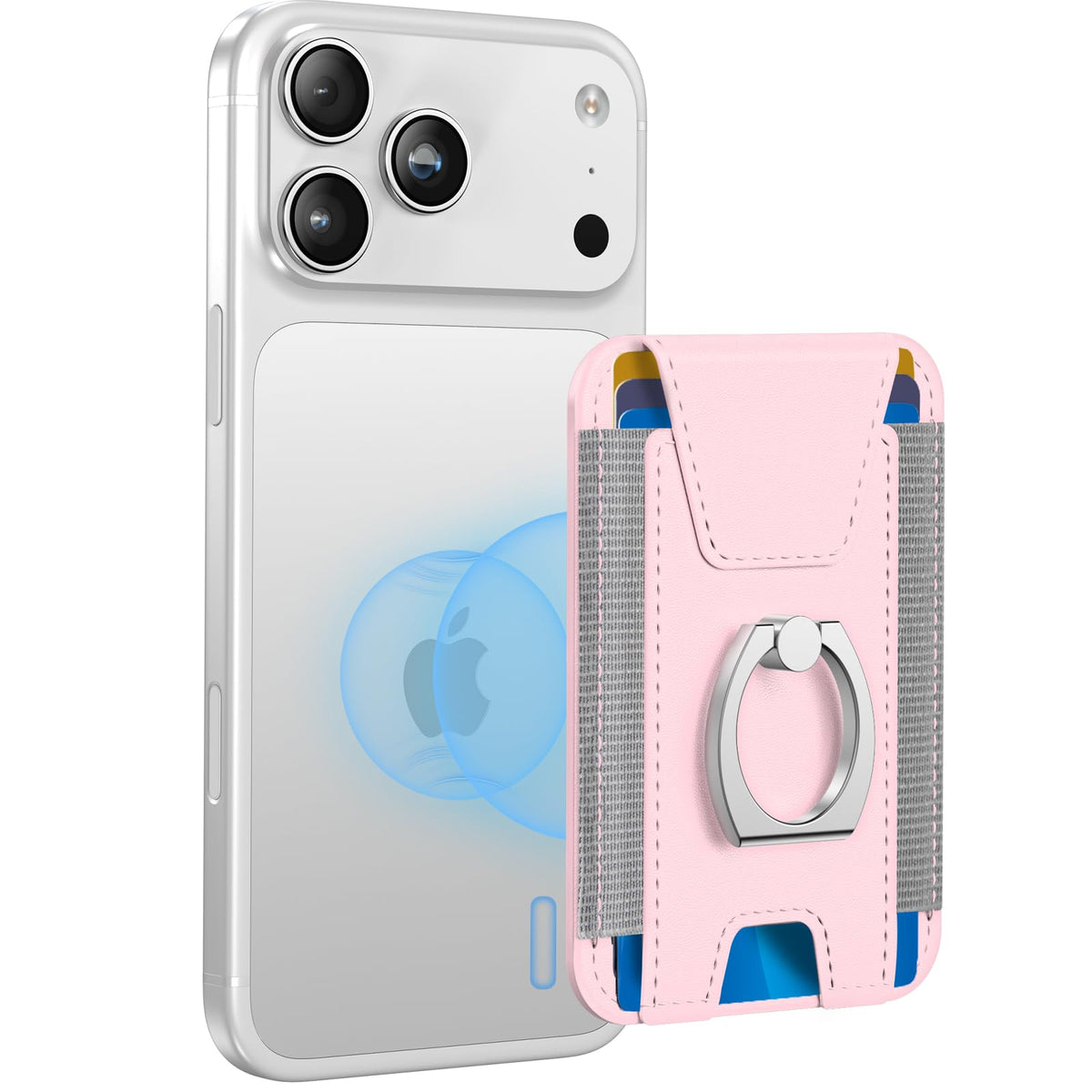 for Magsafe Wallet with Grip, 6-Card Holder; Stronger Magnetic Phone Wallet