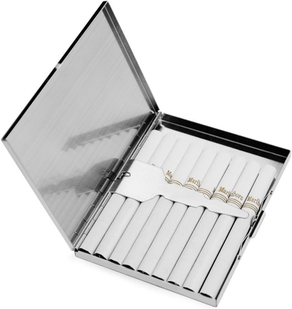 Extra Slim Stainless Steel Cigarette Case Holds 9 Cigarette (Regular Size 84mm and King Size)