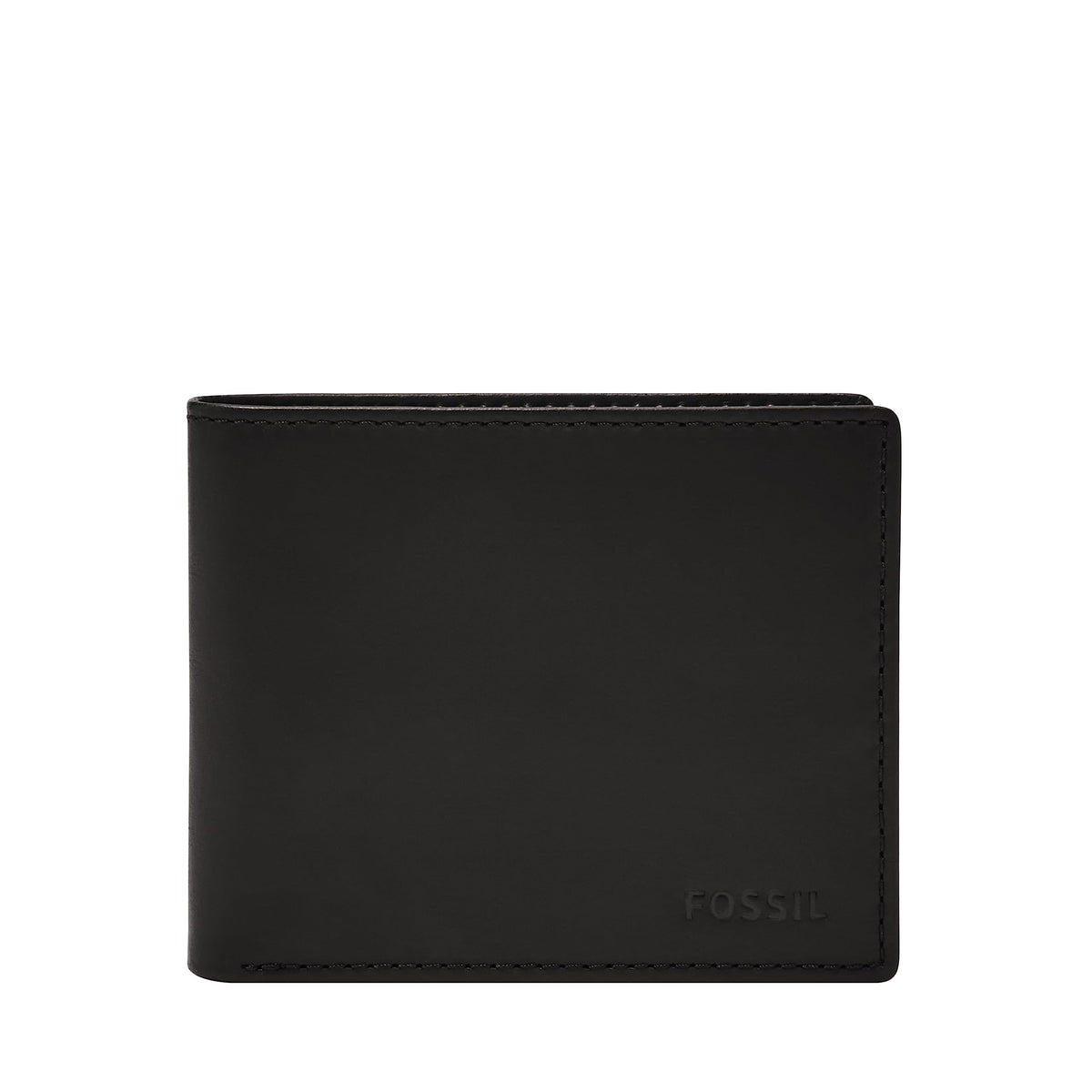 Fossil Men's Wallet, Derrick Leather RFID-Blocking Wallet, Bifold with Flip ID, Dark Brown