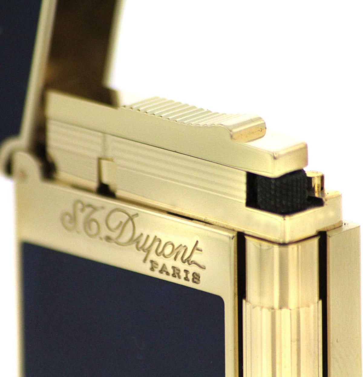 S.T. Dupont Ligne 2 Lighter Atelier, Chinese lacquer, Gold trim, Blue, 16134