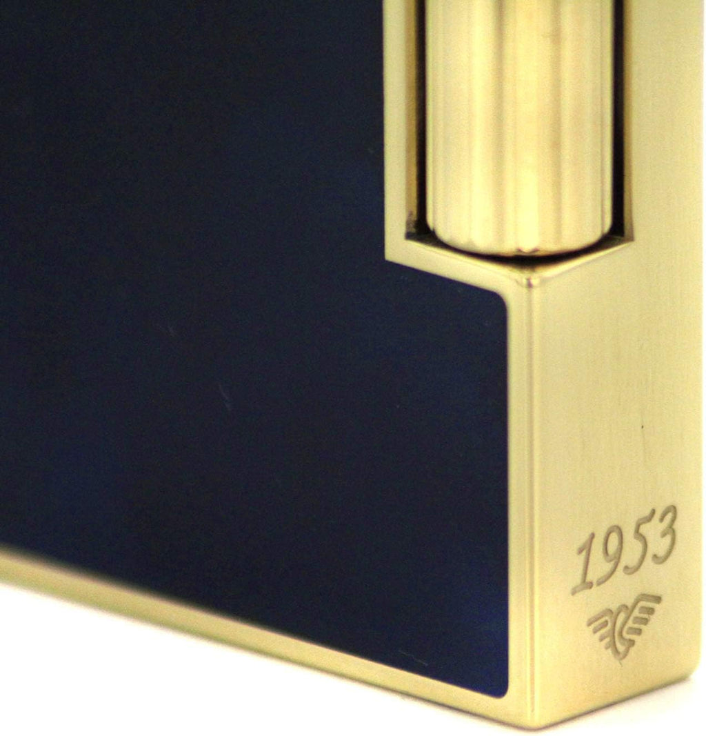 S.T. Dupont Ligne 2 Lighter Atelier, Chinese lacquer, Gold trim, Blue, 16134