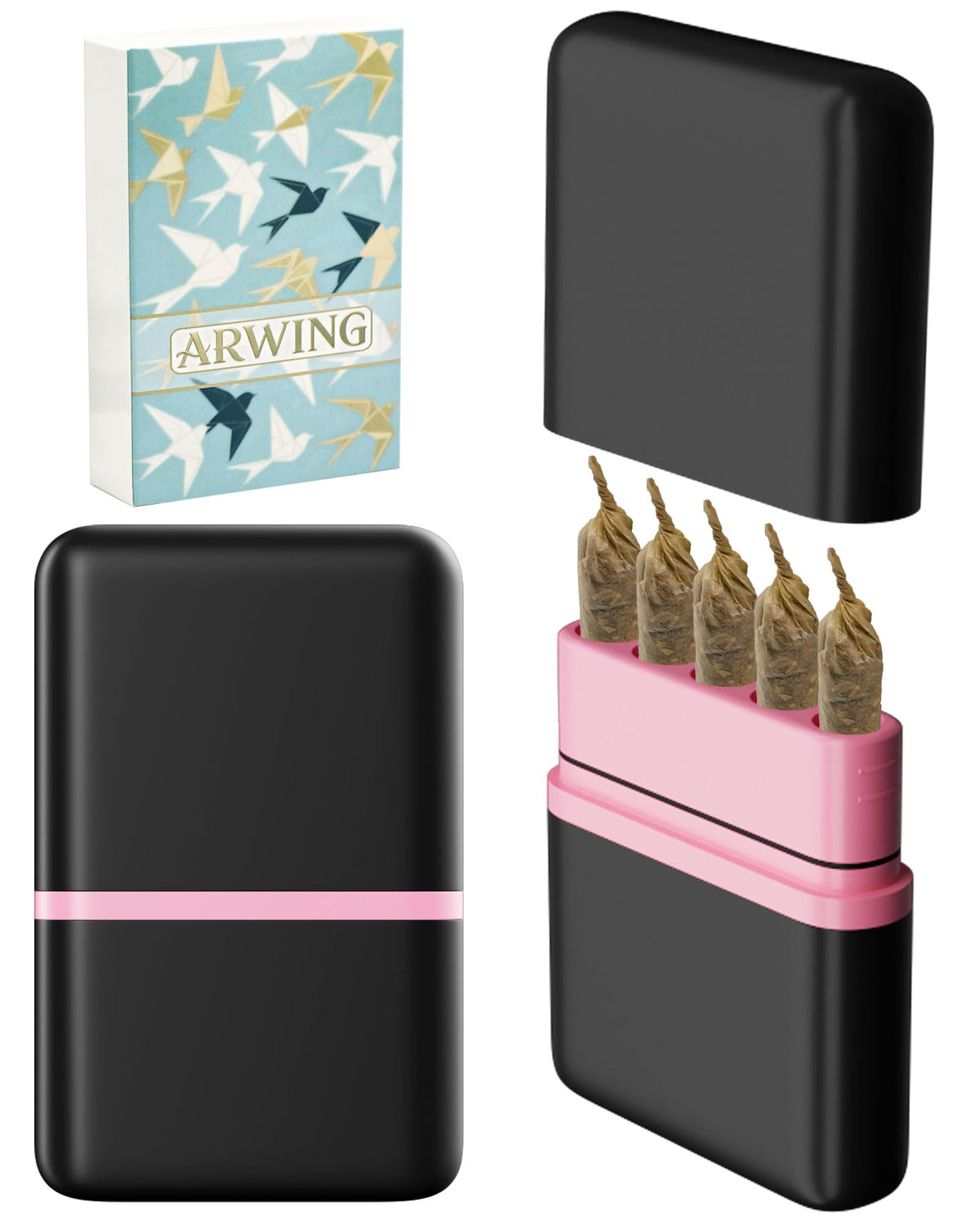 Smell Proof King Size Pre Roll Cone Holder Case, Portable Cigarette Case