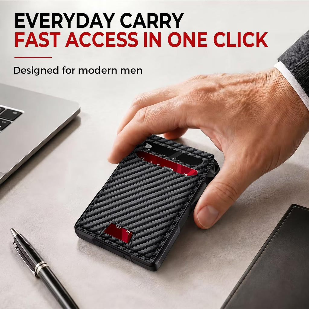 Wallet for Men, Mens Minimalist Wallet 14 Cards, Slim Compact RFID Wallet