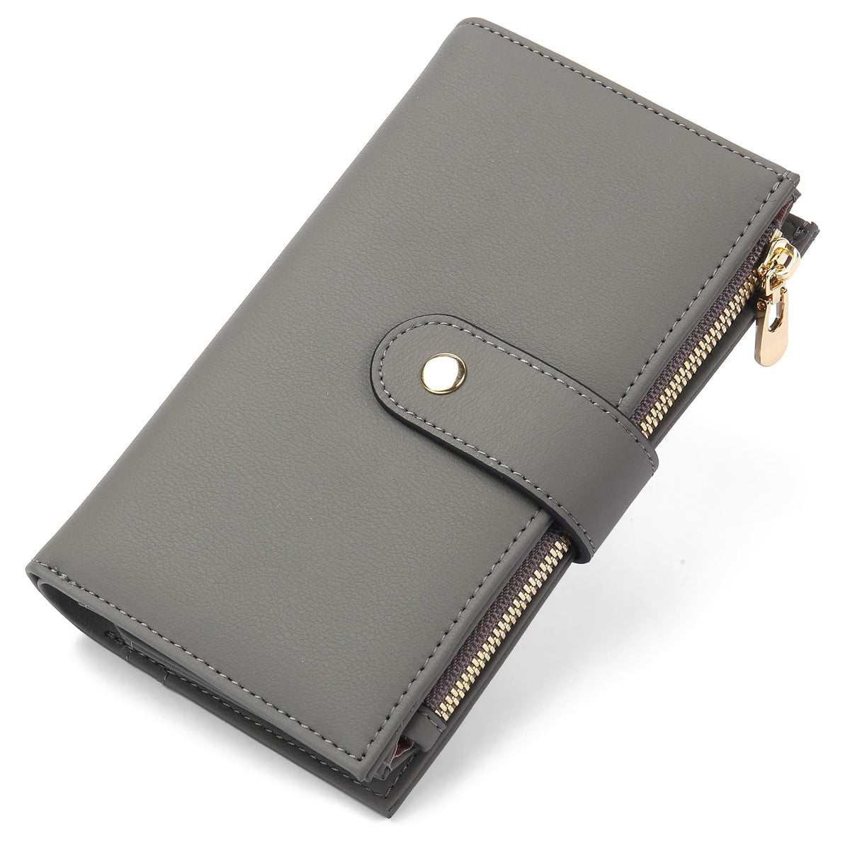 yiijay Women's Wallets RFID Blocking Leather Trifold Clutch Wallet Credit Card Holder Ladies Travel Wallet Purse with Passport/Pen Holder