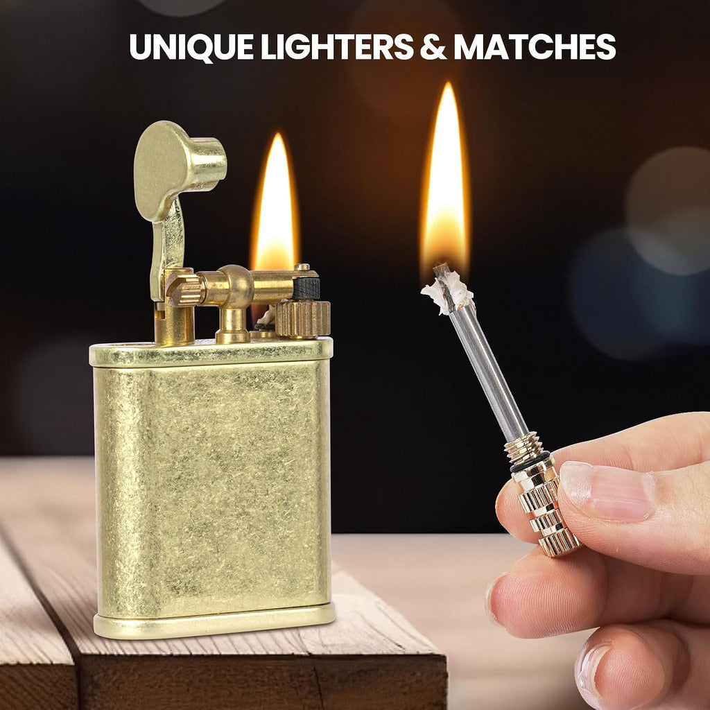 CHOICEDC Vintage Trench Lighter, Permanent Match, Cool Pipe Lighter for Men