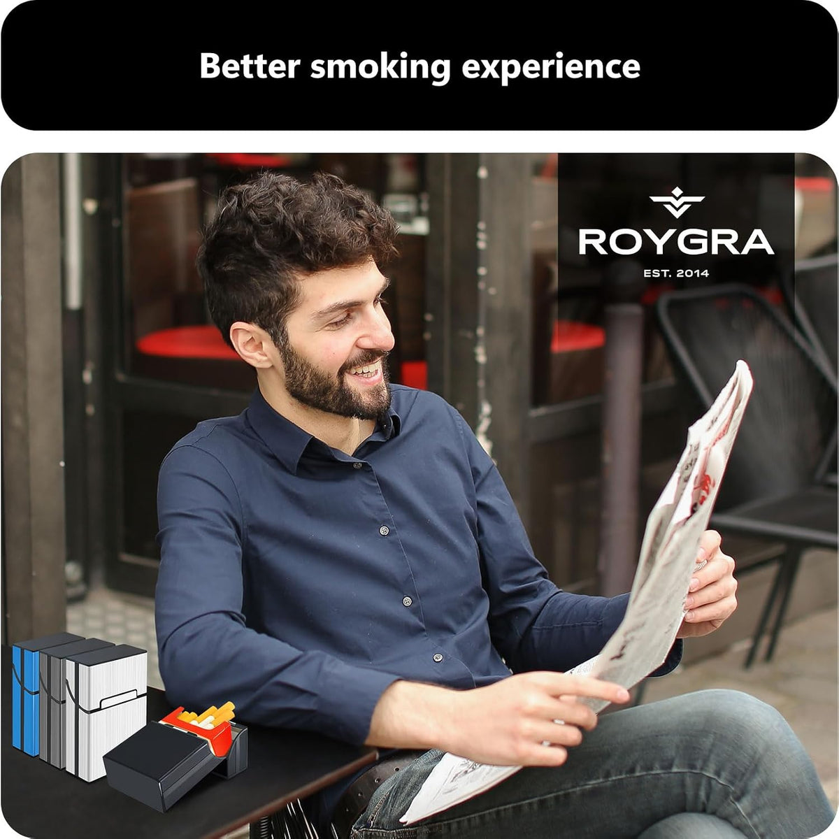 roygra Magnetic Cigarette Case (4 Pack), Daily Pre Roll Cone Holder Case
