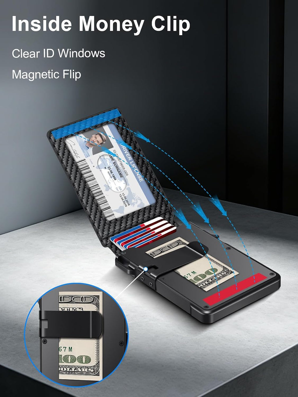 Wallet for Men RFID Blocking Wallet for 10-12 Cards Slim Minimalist Wallet
