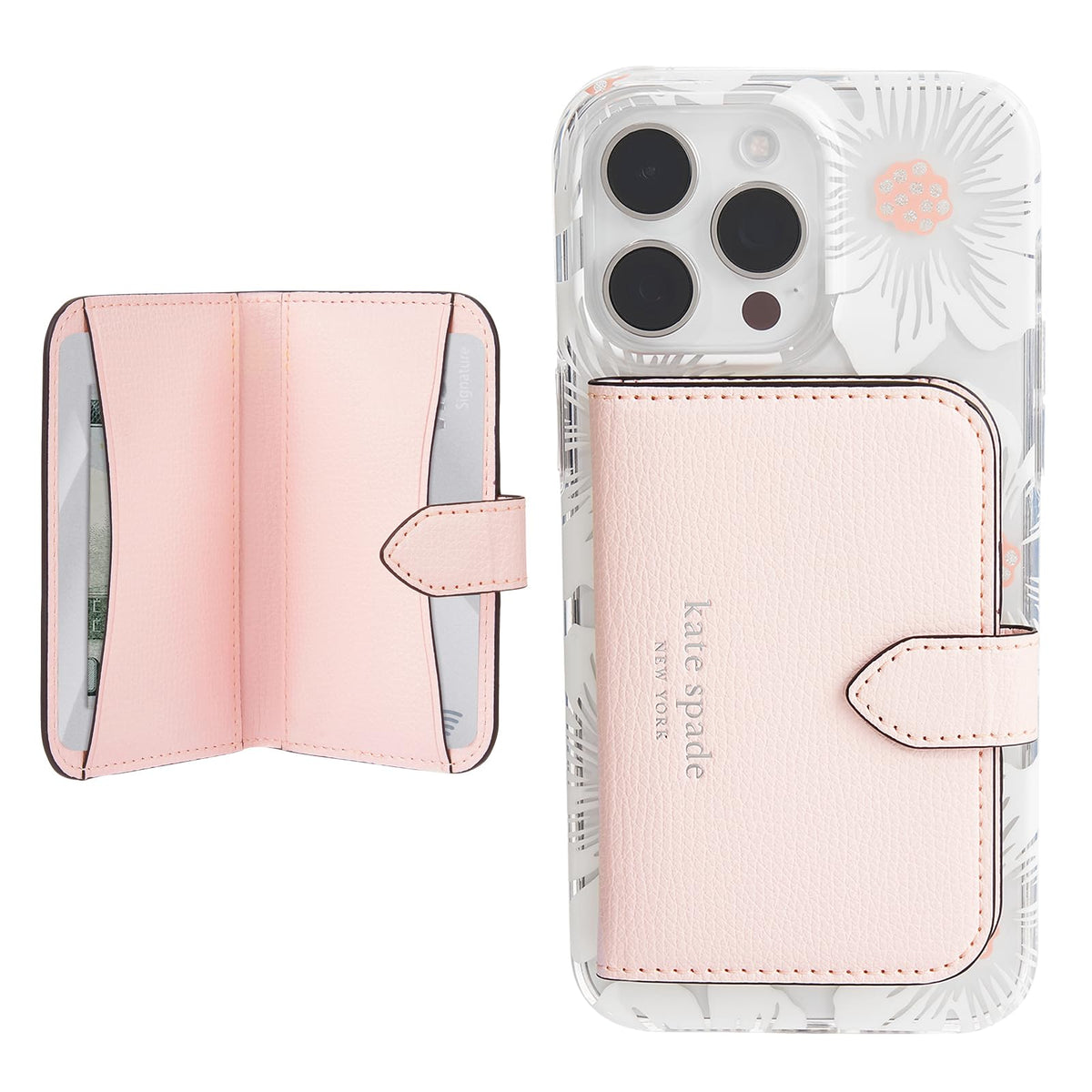 kate spade new york Devin Zip Magnetic Card Holder/Wallet - Chalk Pink