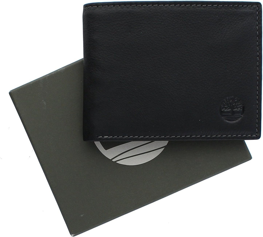 Timberland Men's Wellington Leather Rfid Bifold Commuter Security Wallet, Black, One Size