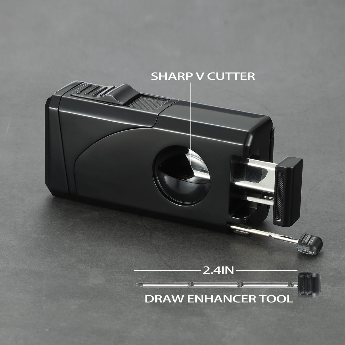 All in One Triple Jet Flame Butane Torch Lighter. Black(Sold Without Gas)