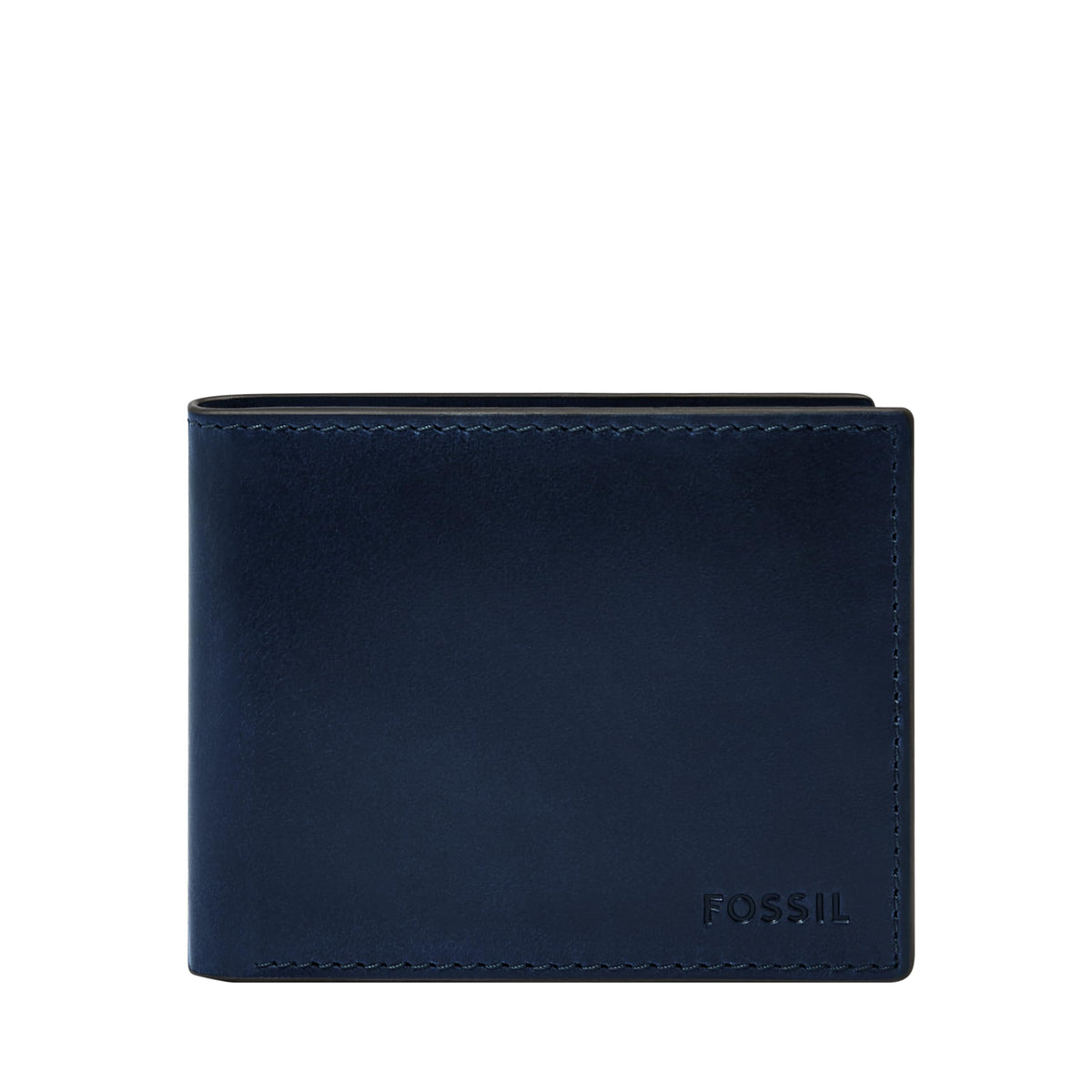 Fossil Men's Wallet, Derrick Leather RFID-Blocking Wallet, Bifold with Flip ID, Dark Brown