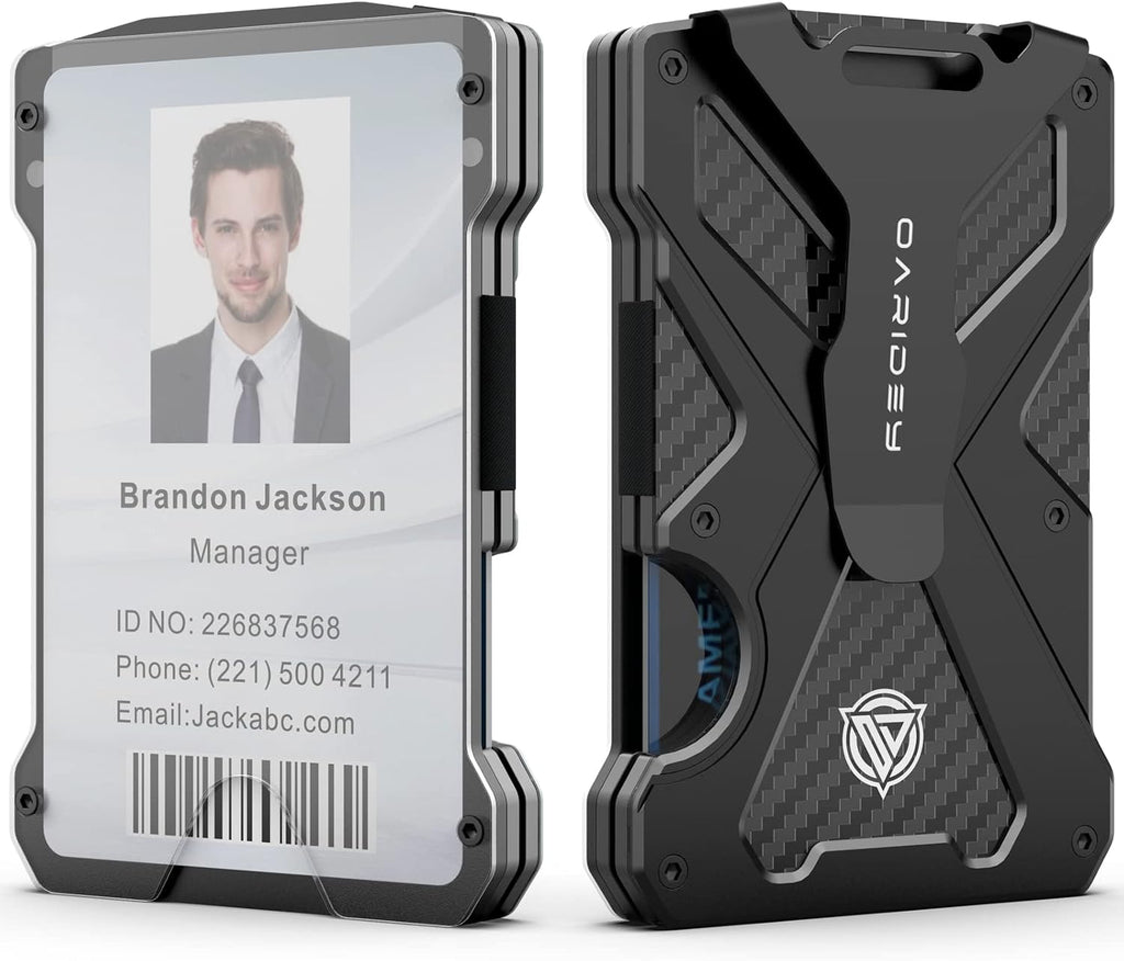 Oaridey Minimalist Wallet for Men with Clear ID Card Holder, RFID Blocking