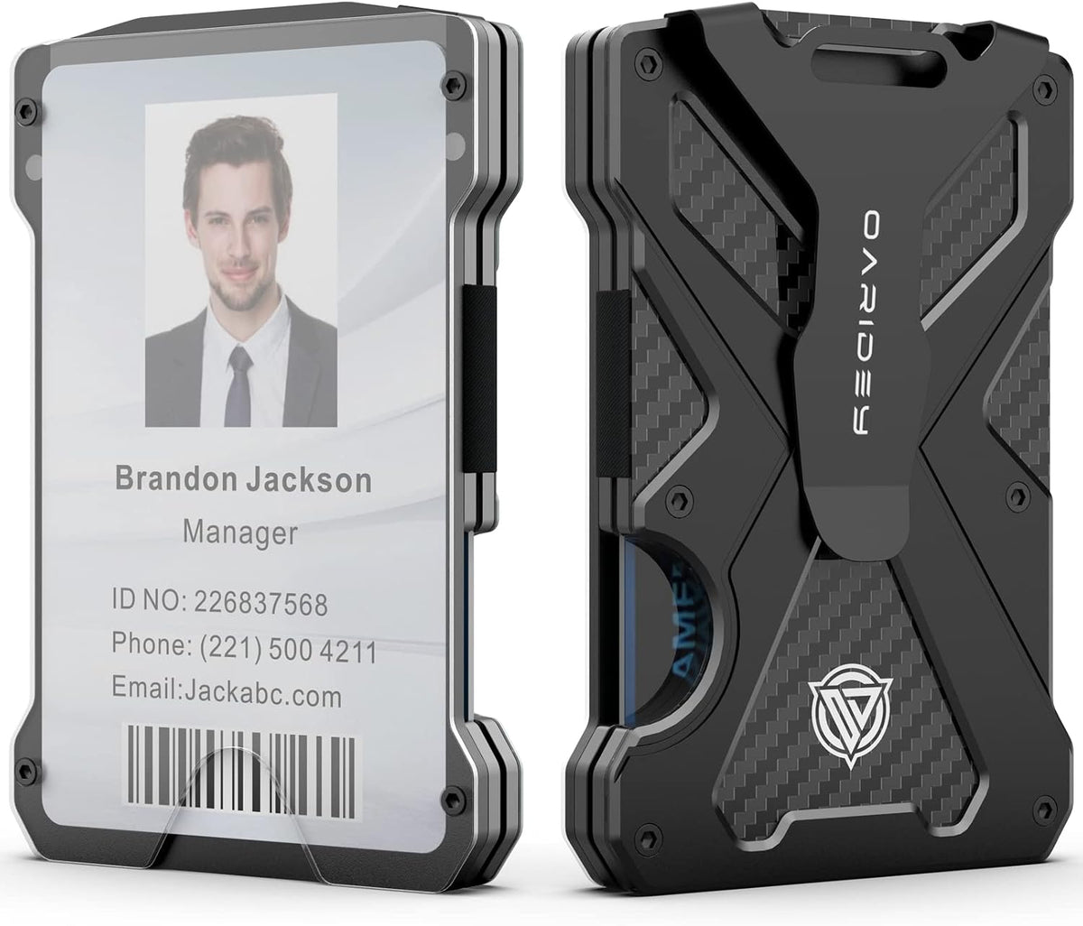 Oaridey Minimalist Wallet for Men with Clear ID Card Holder, RFID Blocking