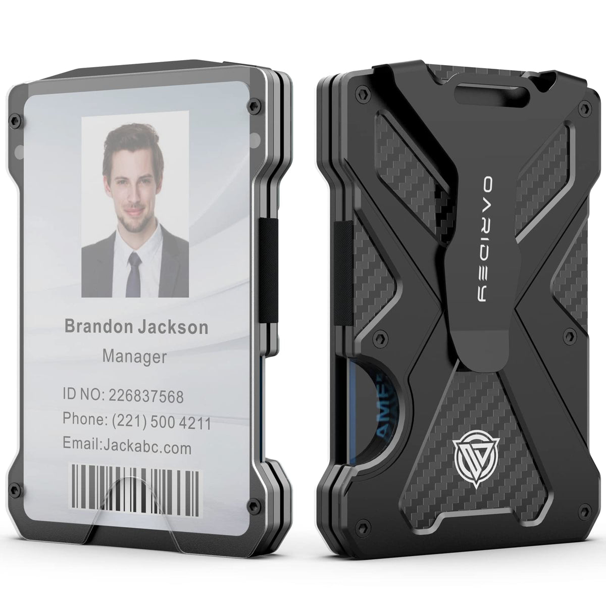 Oaridey Minimalist Wallet for Men with Clear ID Card Holder, RFID Blocking
