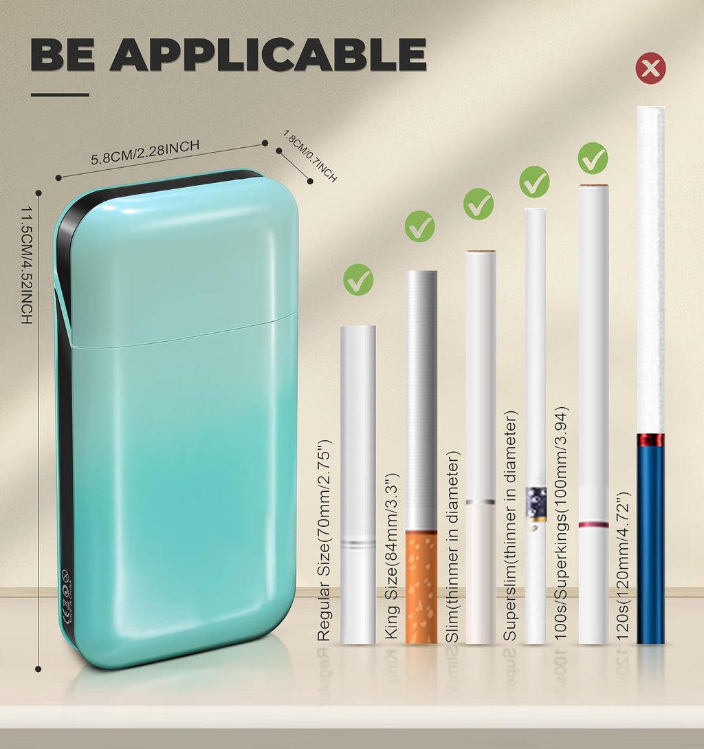 x-lighter XL606 Cigarette Case for 100s King Size, with Electric Rechargeable Lighter, Smell-Proof, Gift for Women & Men