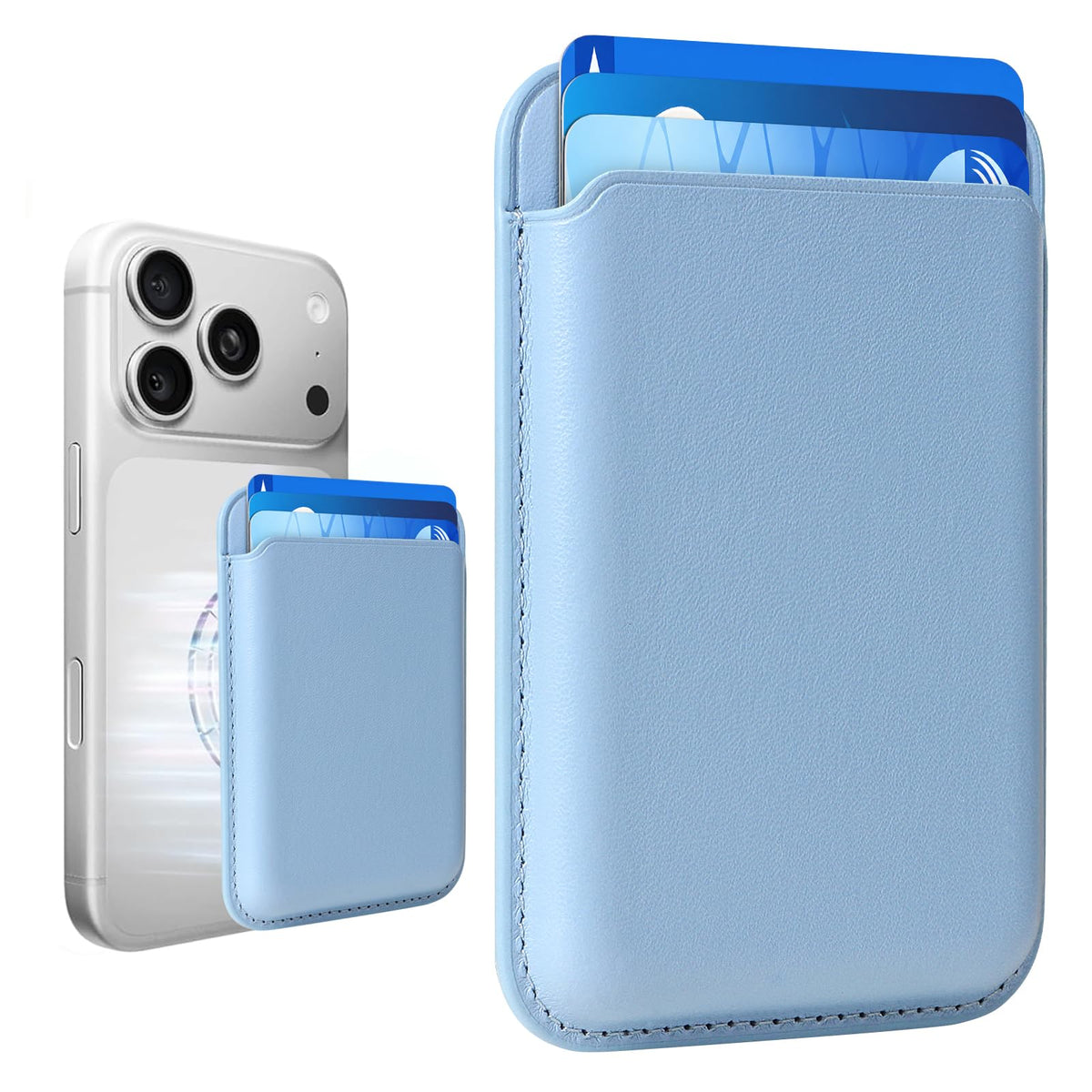 Magnetic Wallet Cell Phone Card Holder for Phone Case with Mag-Safe