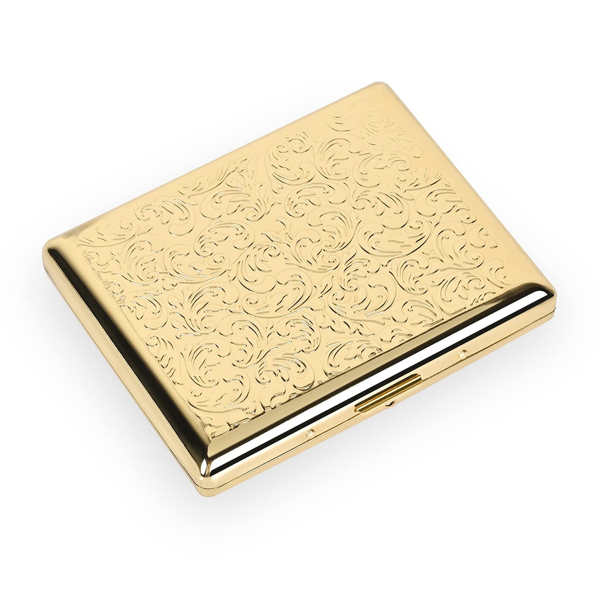 Stylish Design Retro Metal Cigarette Case -Double Sided Spring Clip Open Cigarette,Pocket Holder Credit Card Holder Protective Security Wallet for Men and Women,Holds 18-20 100mm (Vine Bronze)