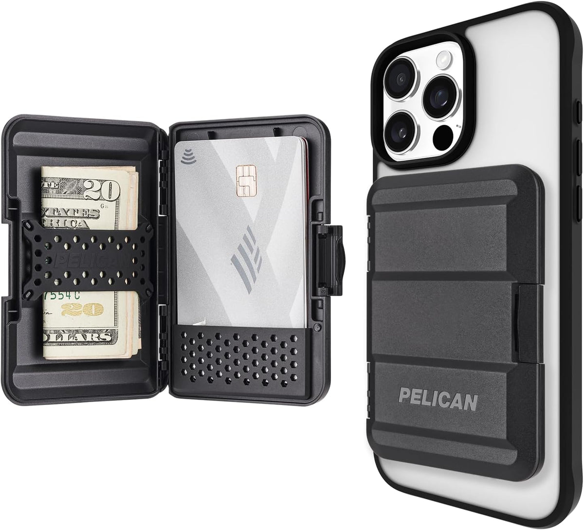 Pelican MagSafe Wallet for iPhone - Slim Magnetic Phone Wallet - Black