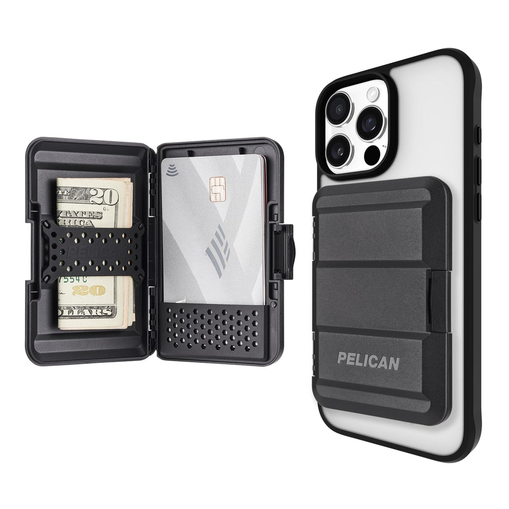 Pelican MagSafe Wallet for iPhone - Slim Magnetic Phone Wallet - Black