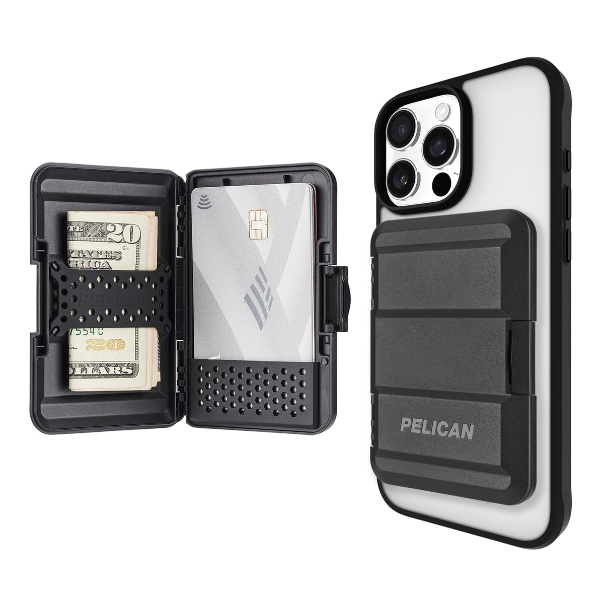 Pelican MagSafe Wallet for iPhone - Slim Magnetic Phone Wallet - Black