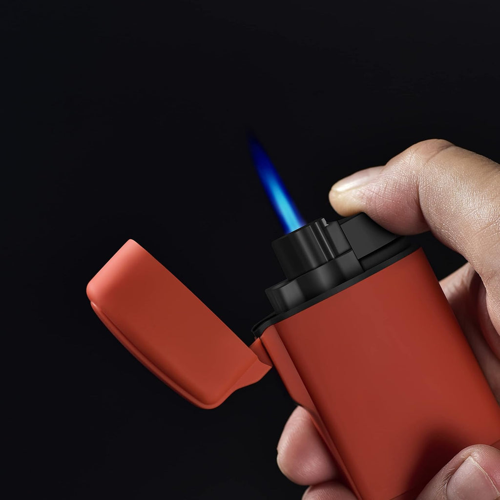 Mini Torch Lighter Windproof Jet Flame Butane Refillable Pocket Lighter for Candles, Outdoor, Camping, Fireplaces, Gas Stove, BBQ & Survival Gear, Pack 1, Black Color (Butane not Included)