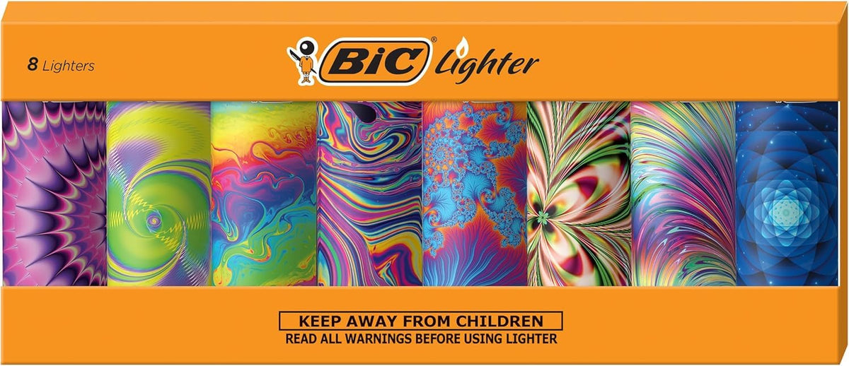 BIC Maxi Pocket Lighters, Cool and Reliable, Whimsical Collection, 8-Pack