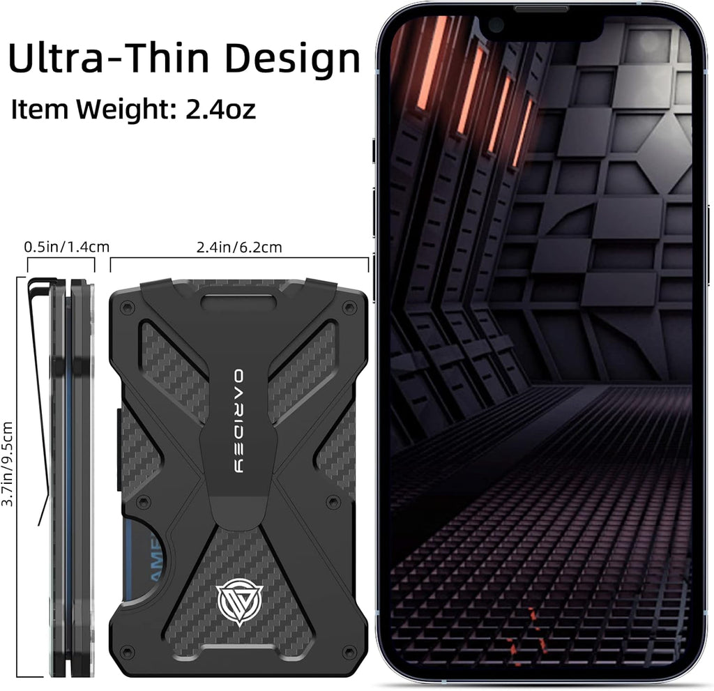 Oaridey Minimalist Wallet for Men with Clear ID Card Holder, RFID Blocking