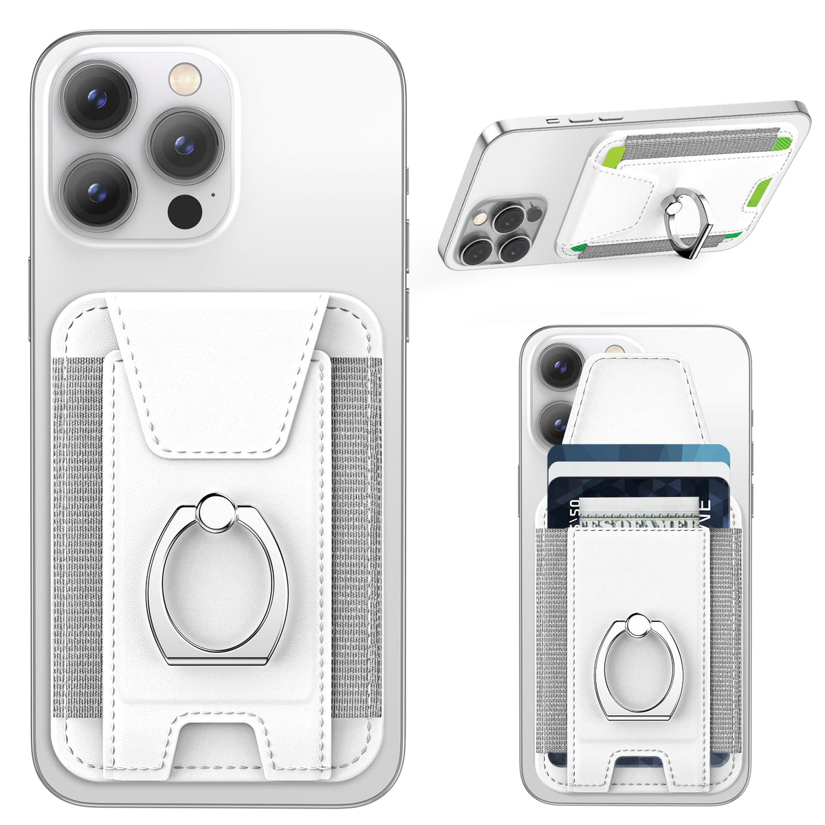 for Magsafe Wallet with Grip, 6-Card Holder; Stronger Magnetic Phone Wallet