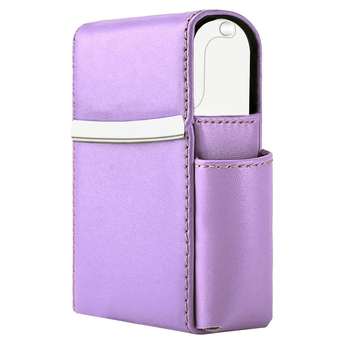 PU Leather Sliding Cigarette Box Case with Lighter Holder and Belt Loop for Men and Women Unisex