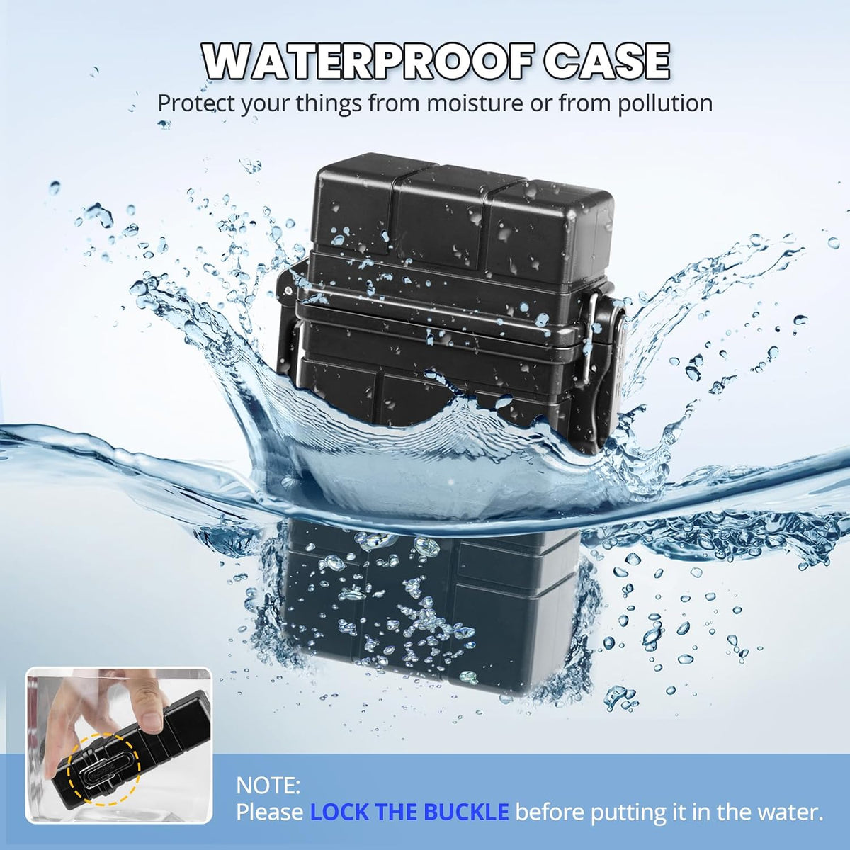 Waterproof Case, Airtight Holder Case, EDC Survival Container