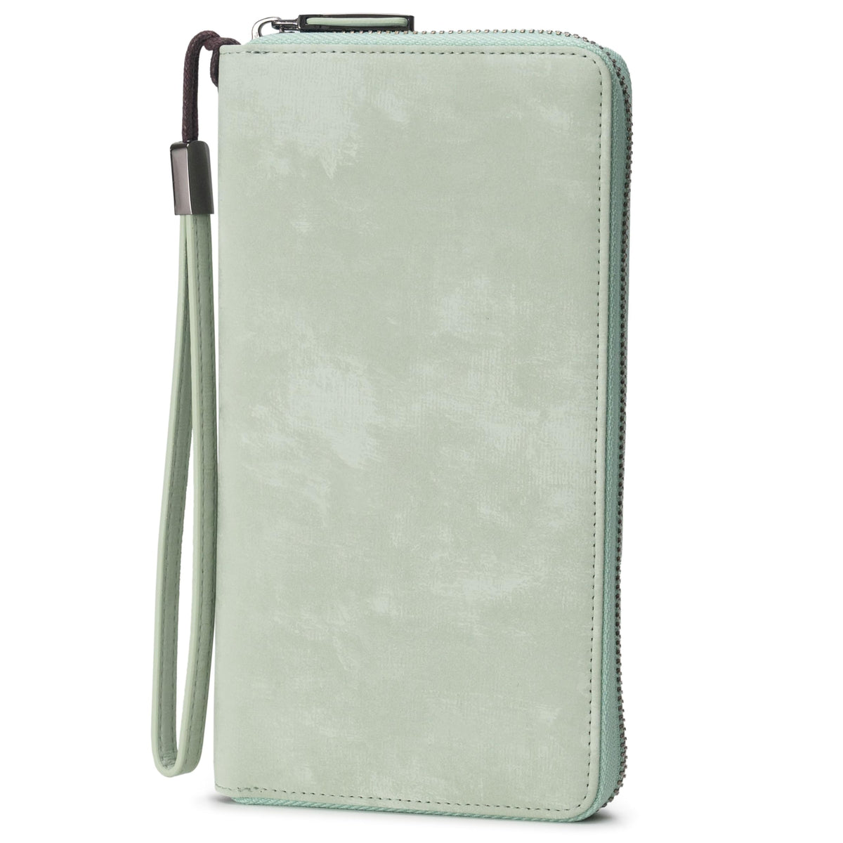 Bveyzi Women RFID Blocking Wallet Leather Zip Around Phone Clutch Large Capacity Ladies Travel Purse Wristlet