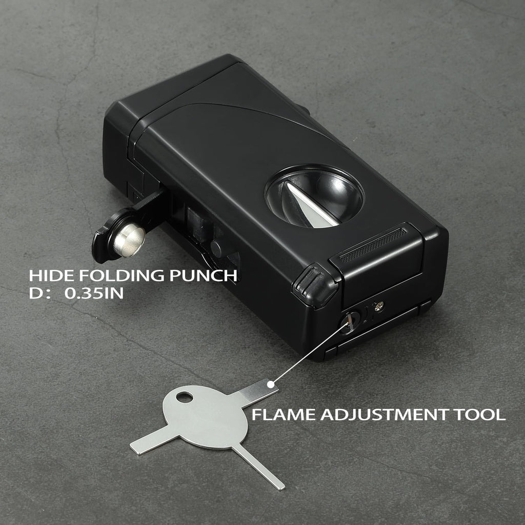 All in One Triple Jet Flame Butane Torch Lighter. Black(Sold Without Gas)