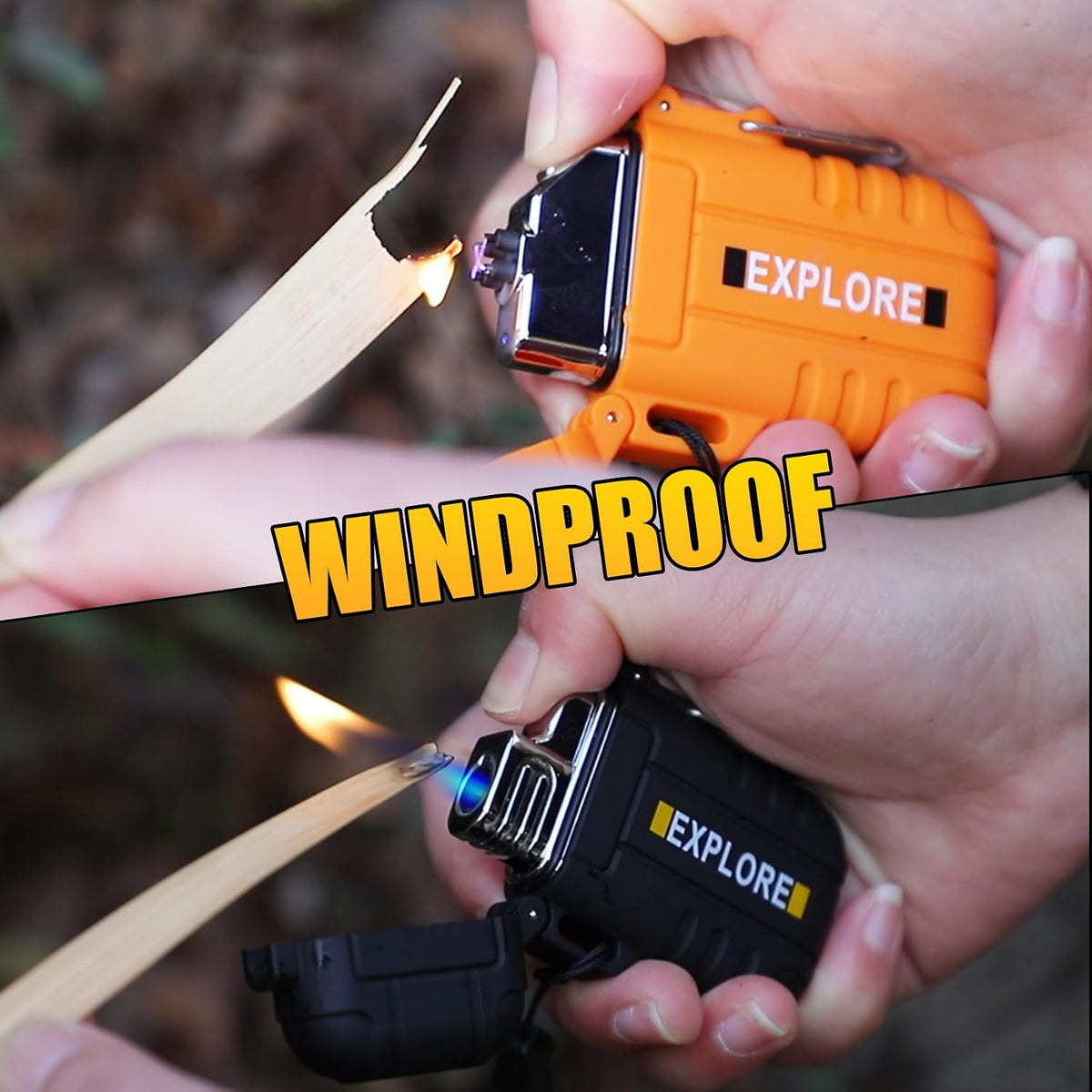 Electric Plasma Lighter, Torch Lighter, 2 Pack Outdoor Waterproof Matches