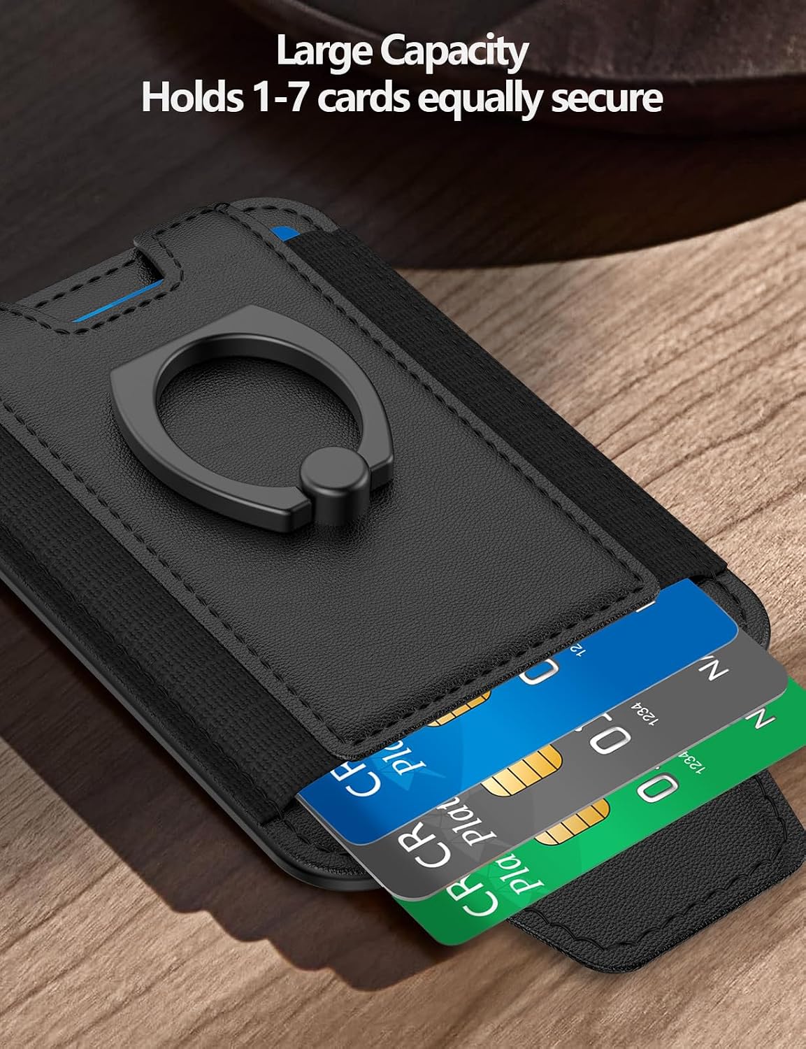 for Magsafe Wallet with Grip, 6-Card Holder; Stronger Magnetic Phone Wallet