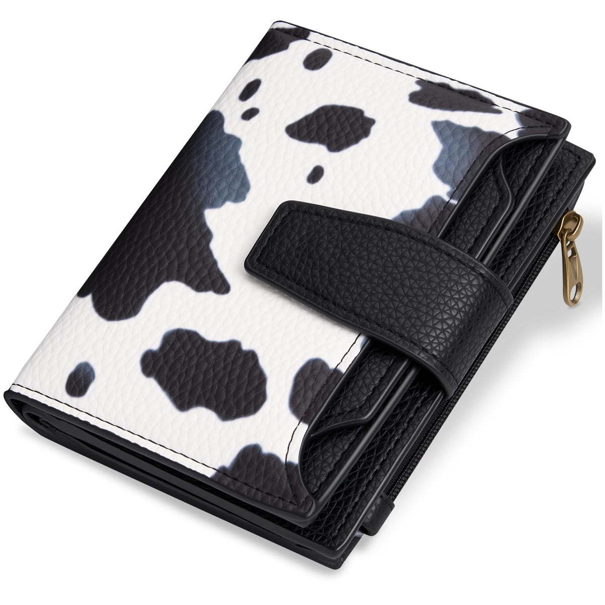 Airkit Small Wallet Women RFID Blocking Soft Leather Bifold Compact Card Holder Wallet for Women with Zipper Coin Pocket 4 ID Window