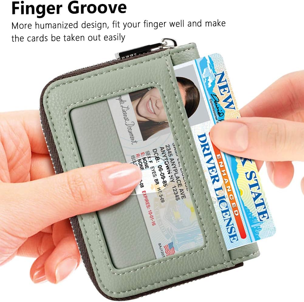 FurArt Zipper Wallet Women RFID Credit Card Holder keychain Wallet