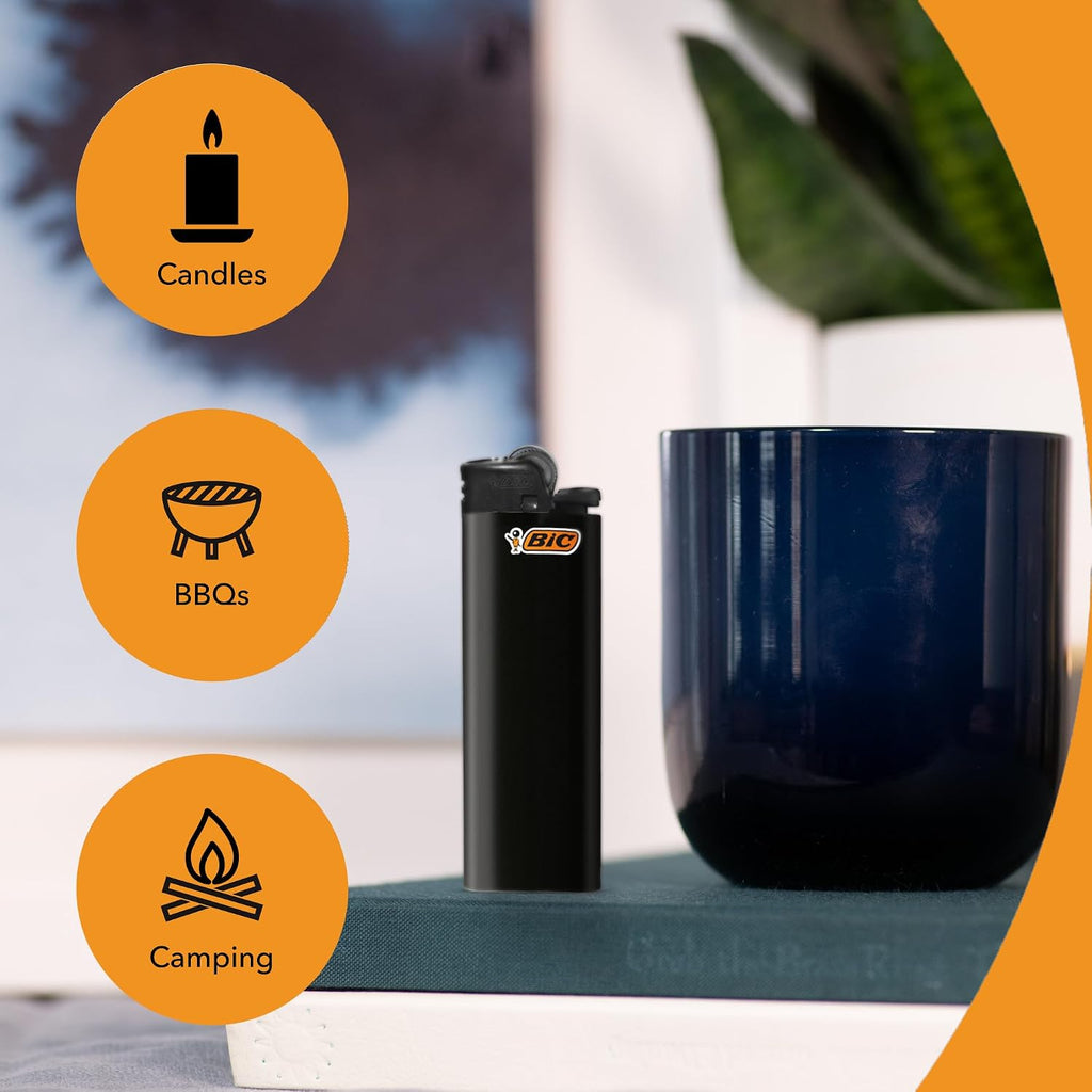BIC Maxi Pocket Lighters, Reliable 8-Pack, Long-Lasting, All-Black