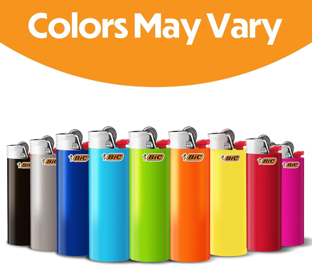 BIC Classic Lighter, Assorted Colors, 50-Count Tray, Assortment May Vary