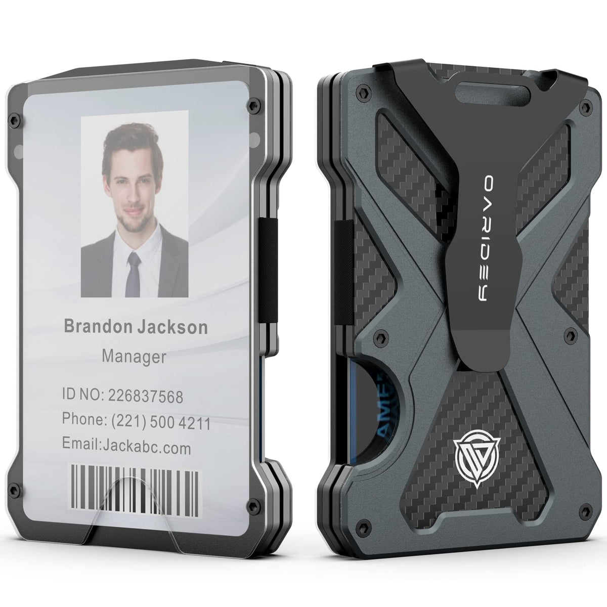 Oaridey Minimalist Wallet for Men with Clear ID Card Holder, RFID Blocking