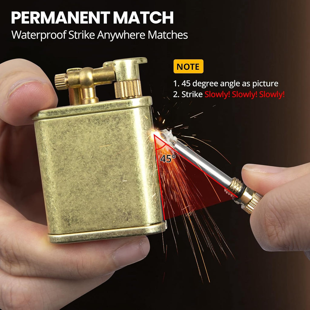 CHOICEDC Vintage Trench Lighter, Permanent Match, Cool Pipe Lighter for Men